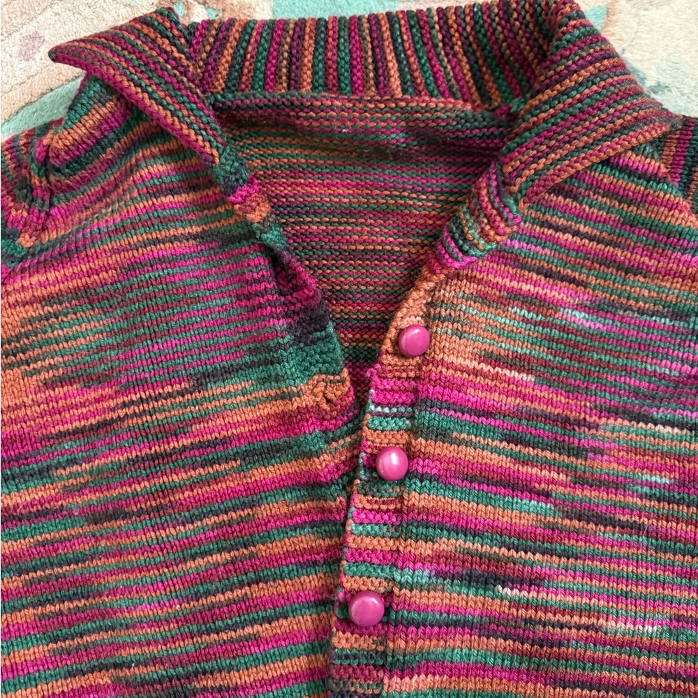 Multicolor Striped Knit Cardigan